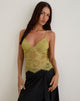 Image of Kaika Plunge Cami Top in Wimpernspitze Chartreuse