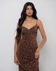 Image of Kalana Maxikleid in braunem Swirl Flock