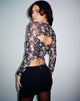 Bild von Kalula Langarm Crop Top in Pretty Floral Green
