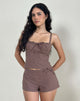 Image of Kamden Cami Top aus Leinen Deep Taupe