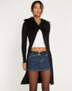 Bild von Kameo Longline Cardi in Schwarz mit Afghanenpelz