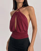 Bild von Karise Plunge Top aus Cupro Dunkelrot