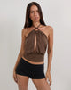 Bild von Karise Plunge Top in Cupro Bitter Chocolate