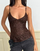 Image of Karka Cami Top in Drapierung Pailletten Braun