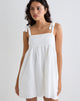 Image of Kayla Neck Minikleid aus Leinen Elfenbein