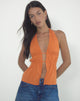 Image of Kaytia Neckholder-Top mit doppelter Bindung Sunset Orange