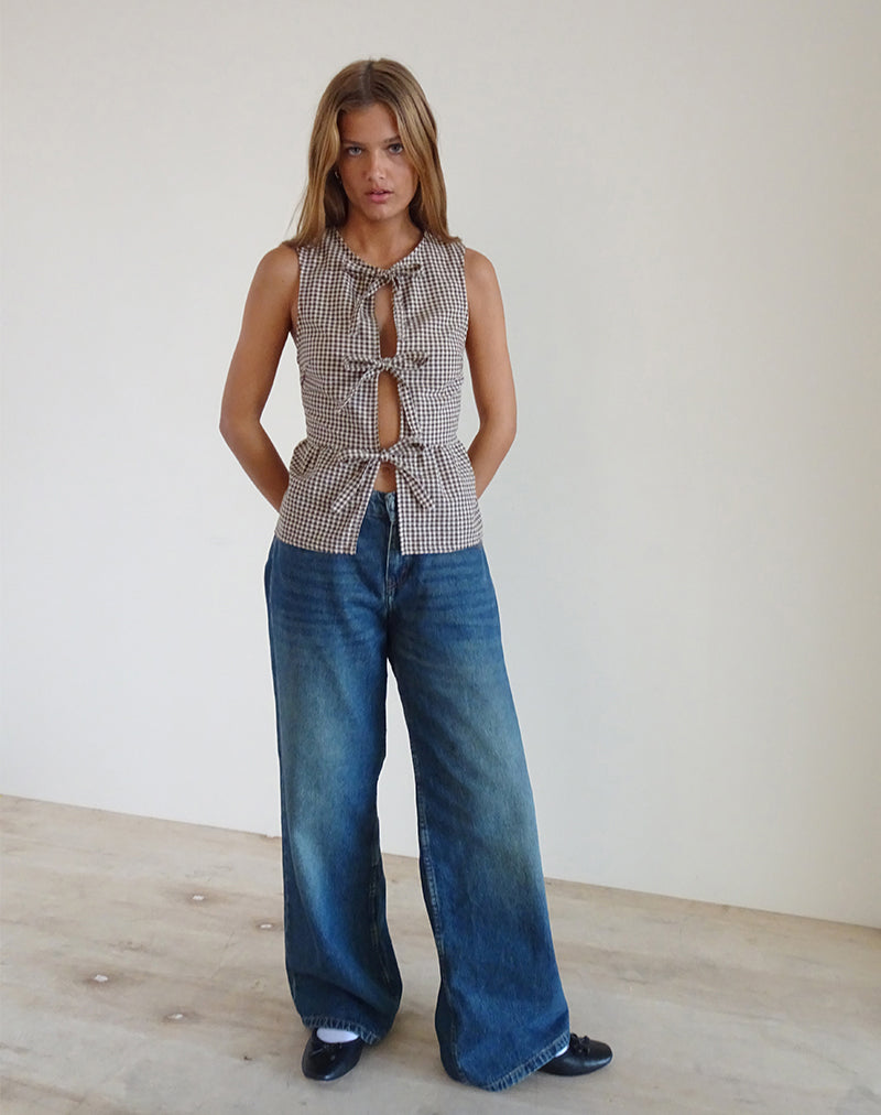 Kayvata Top in Mini Gingham Braun