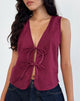 Bild von Kayve Tie Front Top in Burgundy