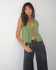 Bild von Kayve Tie Front Top in Dark Sage
