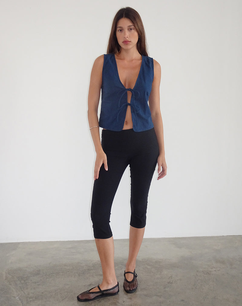 Kayve Krawatten-Top in Marineblau