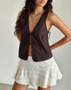 Image of Kayve Tie Front Top aus Popeline Deep Mahogany