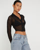Bild von Kelly Cropped Shirt in Mesh Schwarz