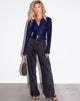 Image of Kelly Shirt in Glitter Lurex Marineblau