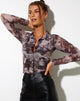 Image of Kelly Shirt in Mesh Smoke Schwarz Grau