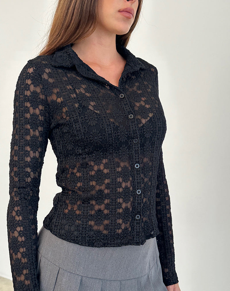 Kenila Hemd in Regal Lace Schwarz