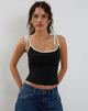 Image of Kiona Korsett-Top in Schwarz mit weißer Bindung