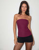 Bild von Kivara Bandeau Tailored Top in Burgundy