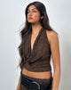 Image of Kylo Halter Top aus Jacquard-Strick Dunkelbraun