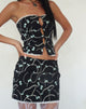 Bild von Lacur Bandeau Korsett in Schwarz mit Perlen- und Schleifenprint