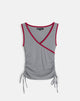 Image of Laird Wrap Top in Grau mit roter Adrenalin-Bindung