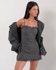Image of Larna Minikleid in Karo-Schneiderei Grau
