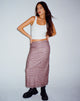 Bild von Lassie Maxirock aus bedrucktem Mesh in Warped Houndstooth Brown