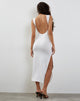 Image of Lauryn Rückenfreies Maxikleid aus transparentem Jersey Weiß