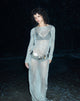 Image of Lavinia Langärmeliges Maxikleid in Silberkette