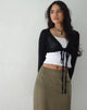 Image of Nocta Crop Top mit langen Ärmeln und Webstrick Schwarz