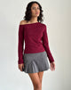 Bild von Ledez Asymmetrisches Schlabber-Top in Burgund Tissue