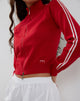 Image of Lennon Zip Up Jacke in Rot mit weißen Seitenstreifen
