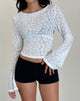 Image of Lesina Langarm-Top aus Burnout-Mesh Elfenbein
