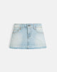 Bild von Low Rise Denim Mini Rock in Icy Blue