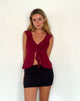 Bild von Leviosa Butterfly Top in tiefem Burgunderrot