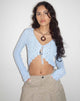Image of Lexi Pointelle Strickjacke in Babyblau