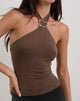 Bild von Lorie Halter Top in Cupro Bitter Chocolate