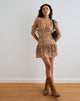 Image of Lotri Wickel-Minikleid in Cluster Floral Braun