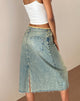 Bild von Low Rise Denim Midirock in Hellblau Sand