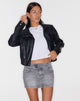 Bild von Low Rise Denim Mini Rock in Grey Wash