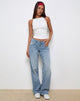 Bild von Low Rise Parallel Jeans In Bright Blue Used