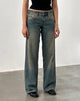 Bild von Low Rise Parallel Jeans in Braun Blau Acid