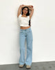 Bild von Low Rise Parallel Jeans in Light Wash Blau