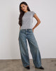 Bild von Low Slung Roomy Jeans in Vintage Blau Grün