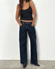 Image of Low Rise Parallel Jeans in Indigo mit Kontrastnähten