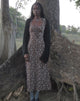 Image of Lunama Midikleid in Botanikerflock Dunkel-Taupe
