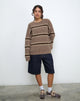 Image of Lunet Strickpullover in Streifen Tonal Braun