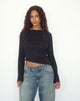 Image of Lunica Langarm-Top aus Tissue-Jersey Schwarz