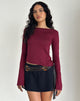 Image of Lunica Langärmeliges Jersey-Top in Burgunderrot