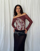 Image of Lutana Bardot Top aus Lumen Mesh Braun