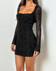 Image of Luth Mini Dress in Vine Flower Schwarz